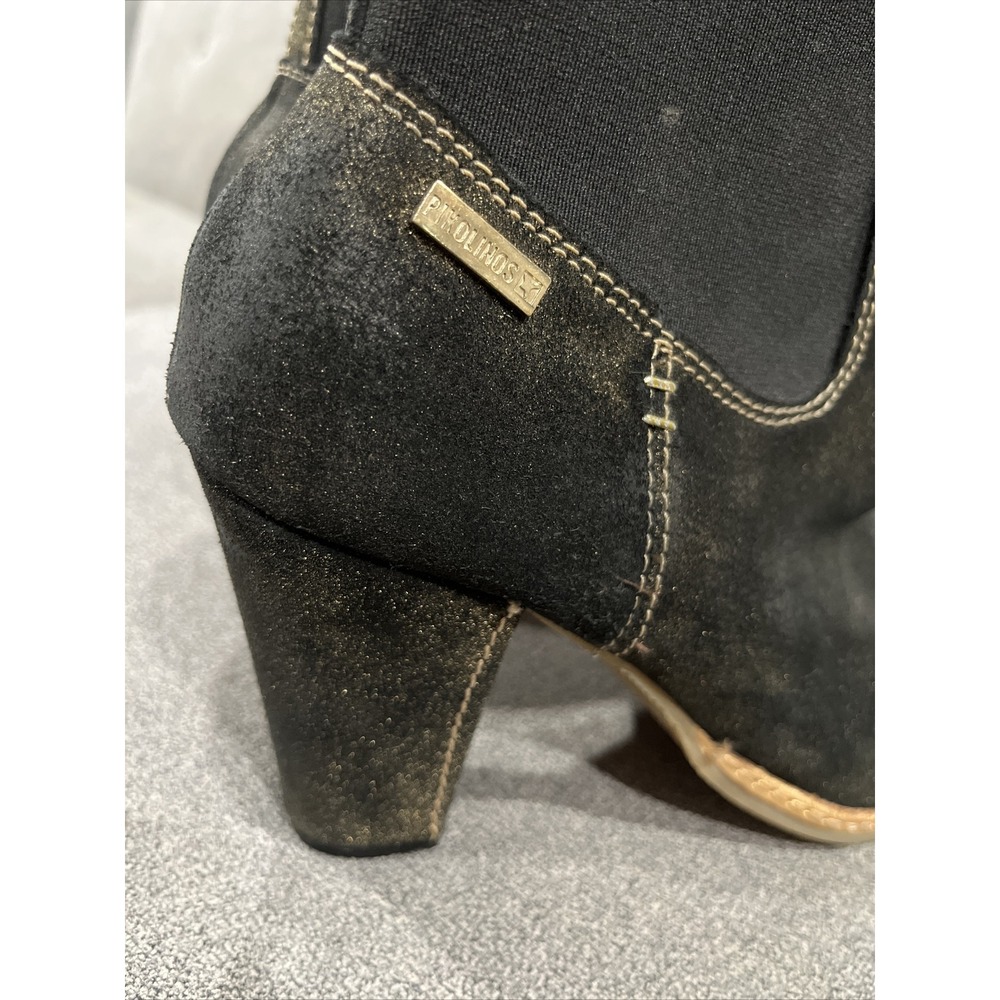 PIKOLINOS Dark Brown With Gold Ankle Suede Bootie/Side Zip EUR 41/US 10-10.5 - Picture 11 of 11